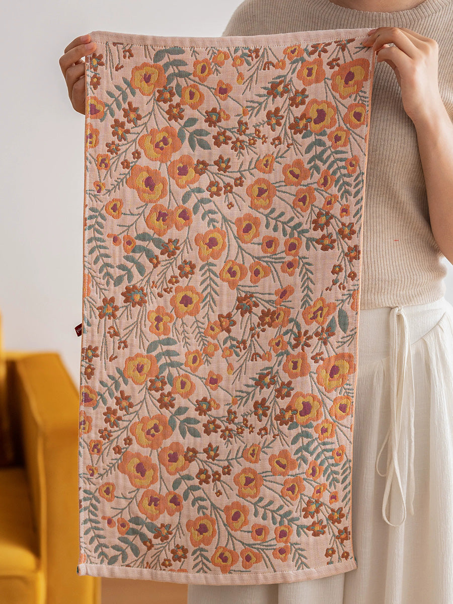 4 Pieces Women Floral Minimalist 4-Layer Gauze Cotton Towel