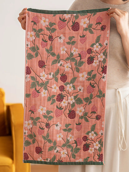 4 Pieces Women Floral Minimalist 4-Layer Gauze Cotton Towel