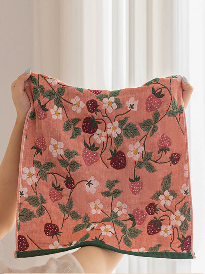 4 Pieces Women Floral Minimalist 4-Layer Gauze Cotton Towel