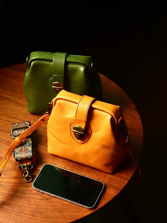 Retro Artistic Style Leather Mini Bag