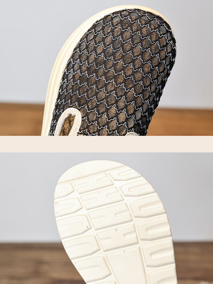 Women Summer Breathable Mesh Linen Slip-On Flat Shoes