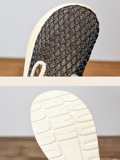 Women Summer Breathable Mesh Linen Slip-On Flat Shoes
