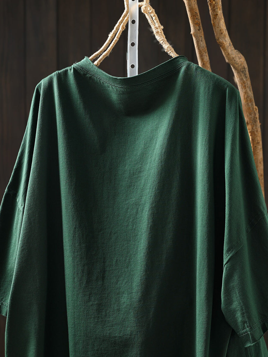 Minimalist Solid Short Sleeve Cotton T-Shirt