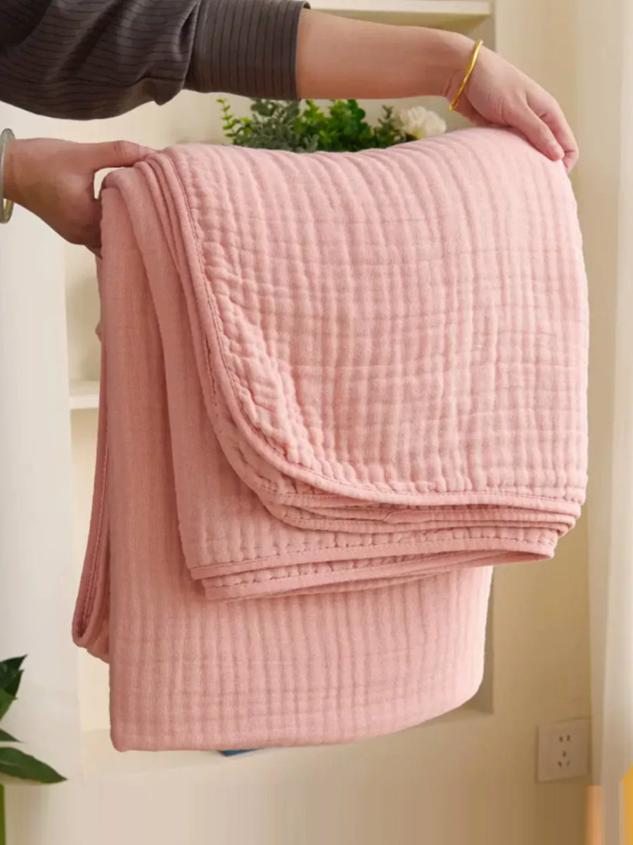 Breathable 6-Layer Cotton Gauze Blanket – All-Season Lightweight Cover