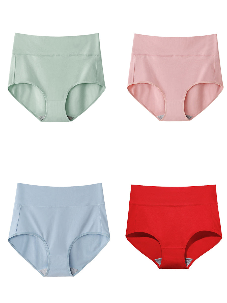 4 Pieces Women Minimalist Comfort Cotton Solid Briefs