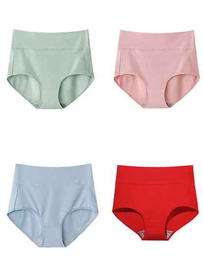 4 Pieces Women Minimalist Comfort Cotton Solid Briefs