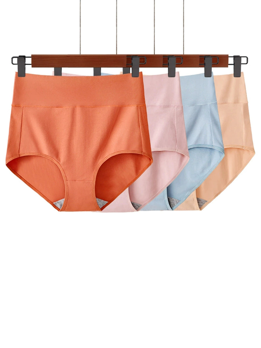 4 Pieces Women Minimalist Comfort Cotton Solid Briefs