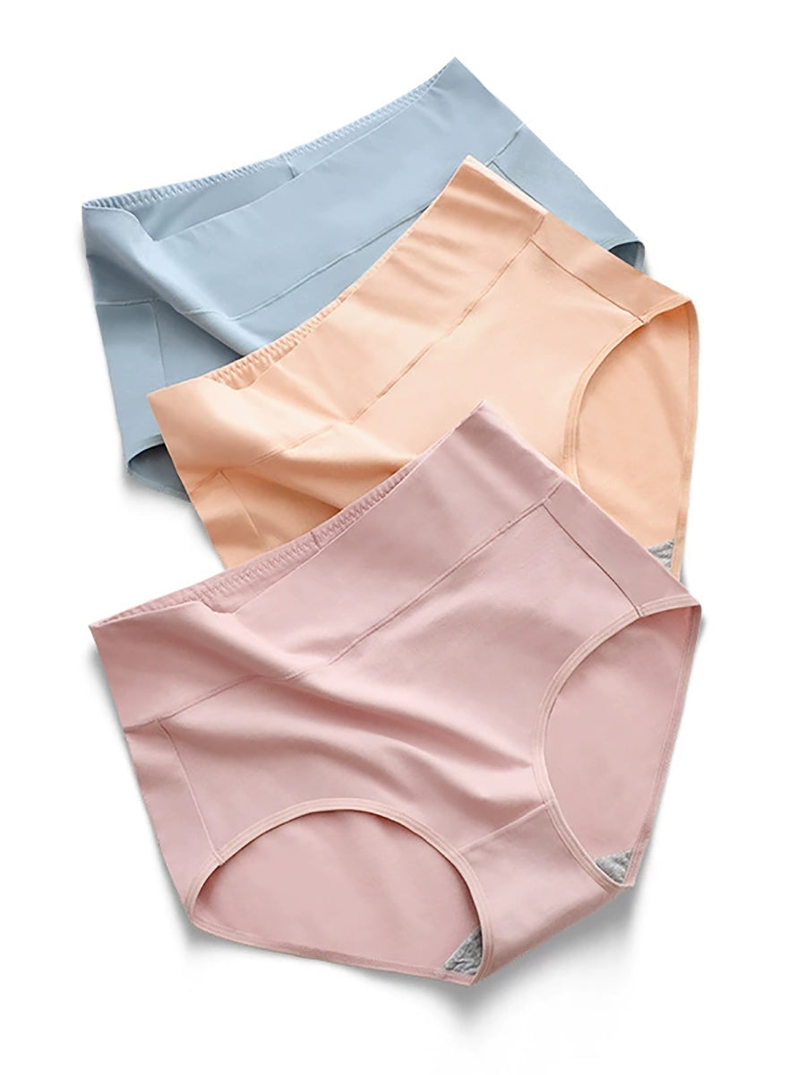 4 Pieces Women Minimalist Comfort Cotton Solid Briefs