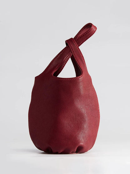 Casual Minimalist Leather Bucket Bag