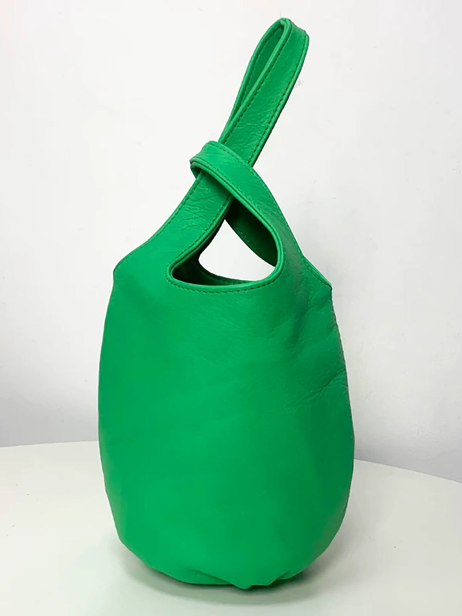 Casual Minimalist Leather Bucket Bag