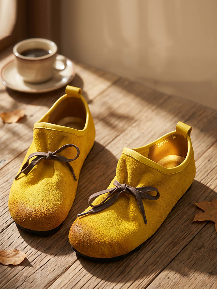 Summer Autumn Genuine Leather Soft Sole Casual Slip-On Flat Shoes