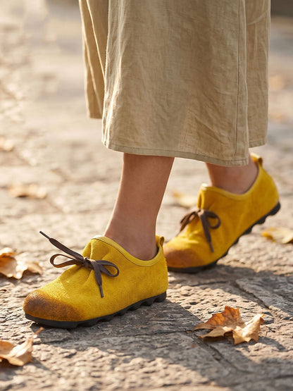 Summer Autumn Genuine Leather Soft Sole Casual Slip-On Flat Shoes