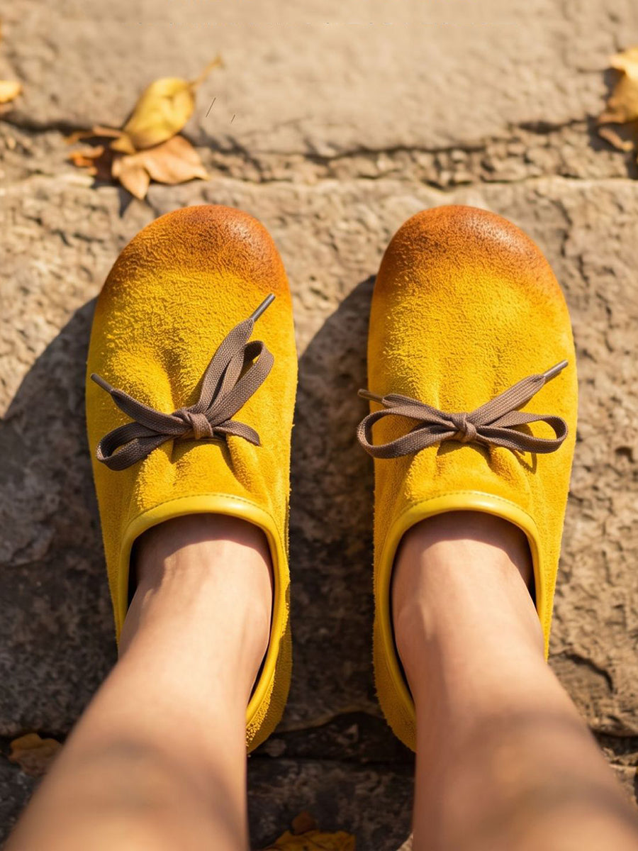 Summer Autumn Genuine Leather Soft Sole Casual Slip-On Flat Shoes