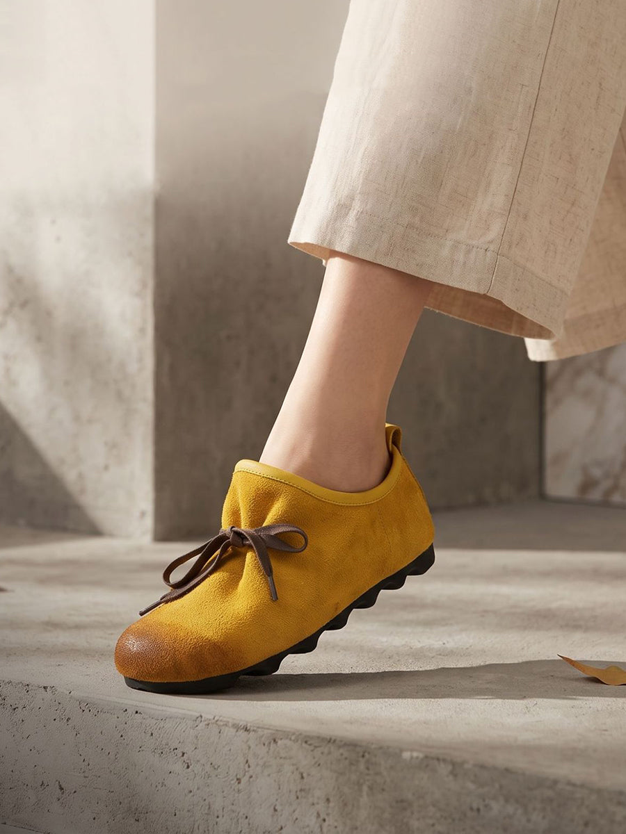 Summer Autumn Genuine Leather Soft Sole Casual Slip-On Flat Shoes