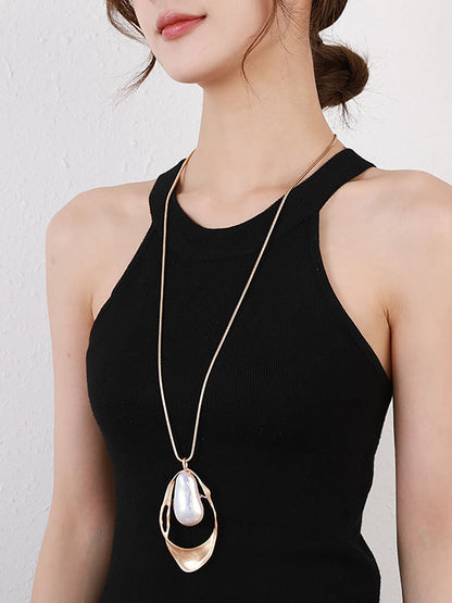 Women Long Metal Versatile Necklace
