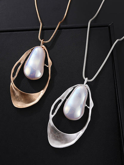 Women Long Metal Versatile Necklace
