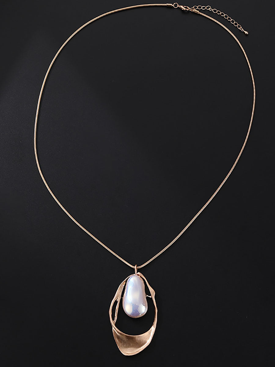 Women Long Metal Versatile Necklace