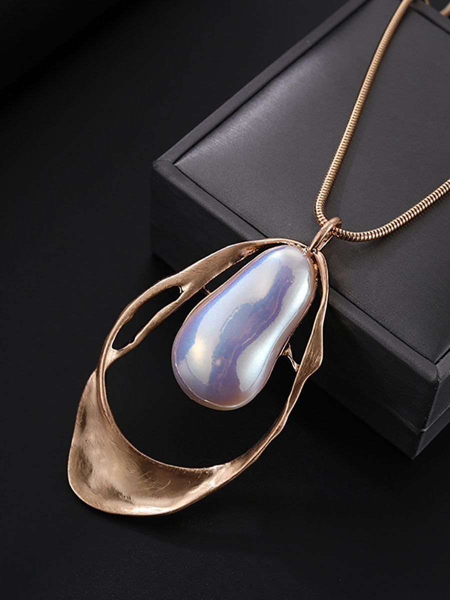 Women Long Metal Versatile Necklace
