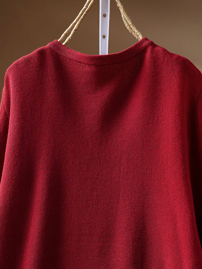 Women Fall Artsy Long Sleeve Cotton Pullover Sweater