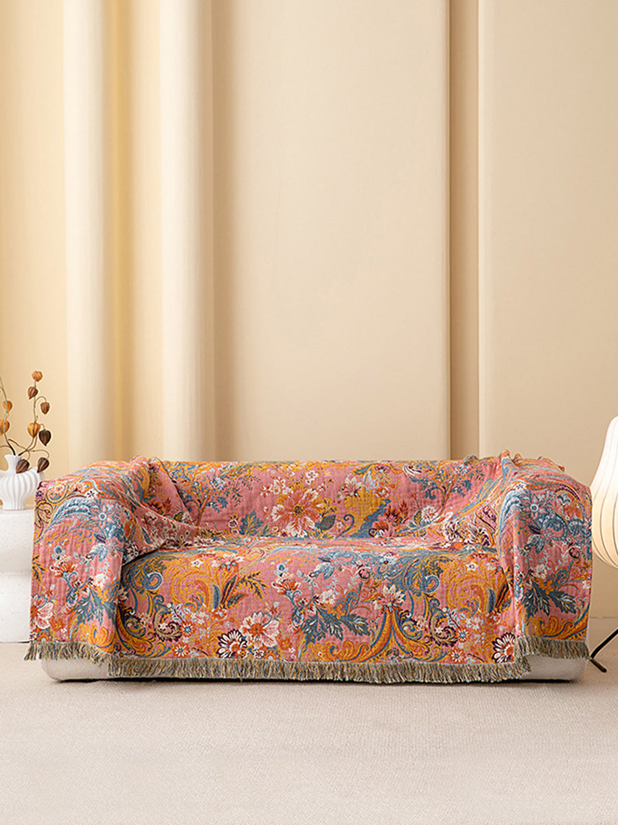 100% Cotton Gauze Floral Blanket