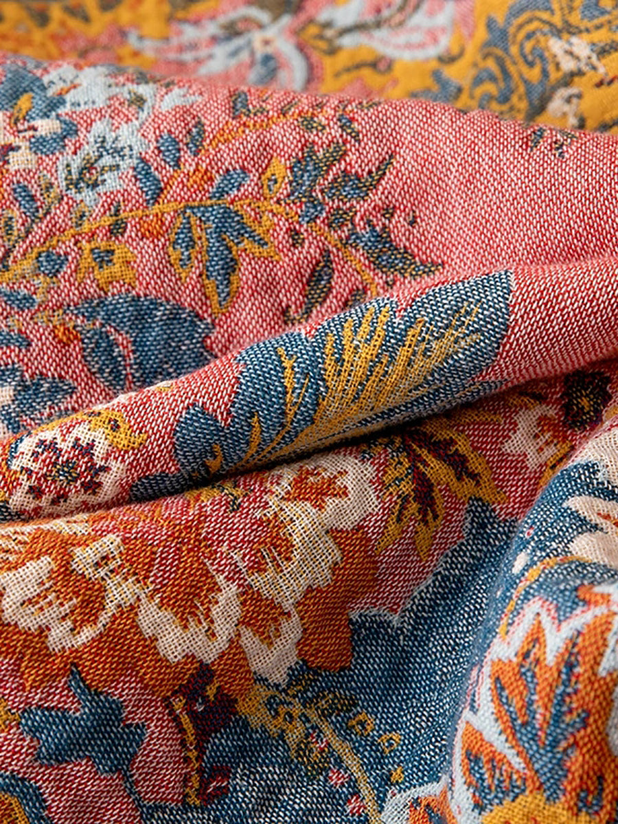 100% Cotton Gauze Floral Blanket