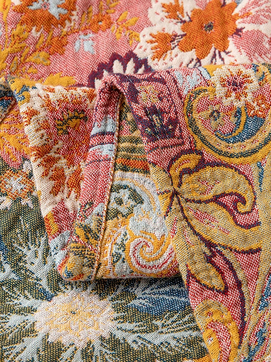 100% Cotton Gauze Floral Blanket