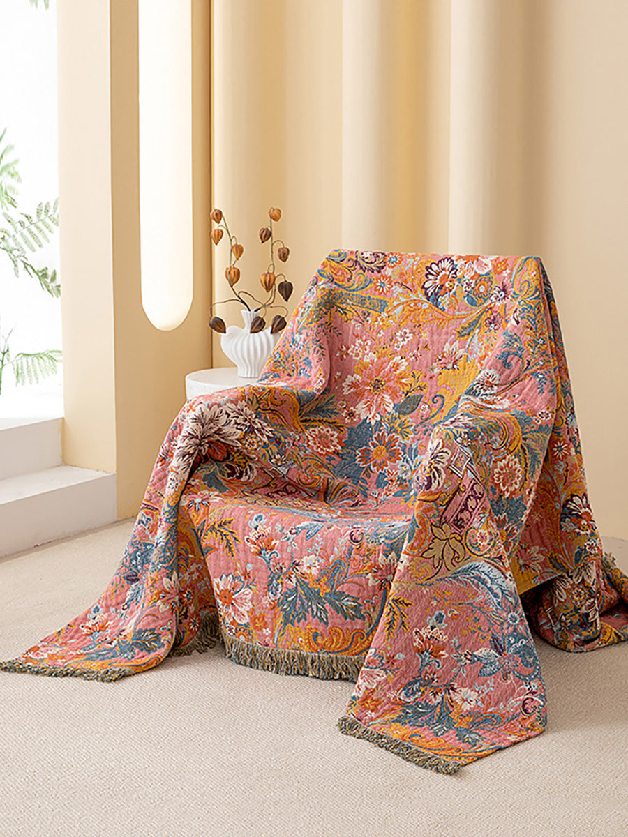 100% Cotton Gauze Floral Blanket