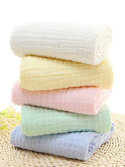 2 Pieces 6-Layer Gauze Seersucker Soft Absorbent Bath Towel