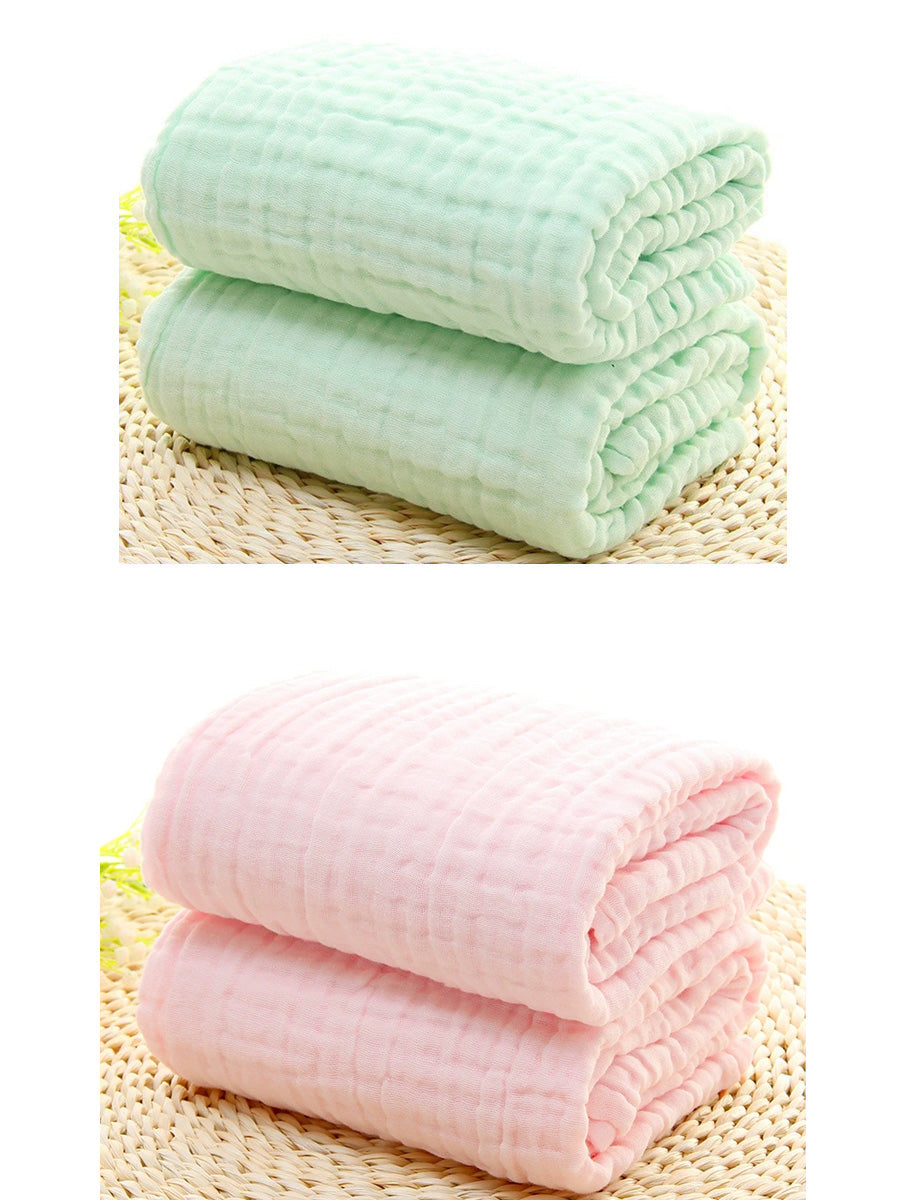 2 Pieces 6-Layer Gauze Seersucker Soft Absorbent Bath Towel