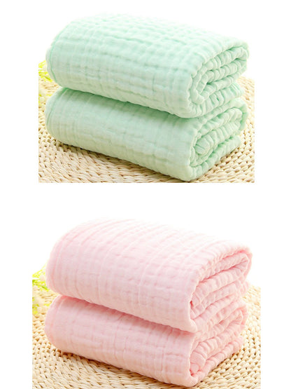 2 Pieces 6-Layer Gauze Seersucker Soft Absorbent Bath Towel