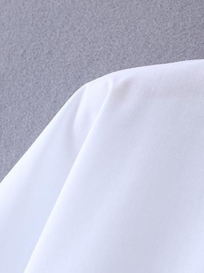 Split-joint V-neck Puff Sleeve Mini Dress