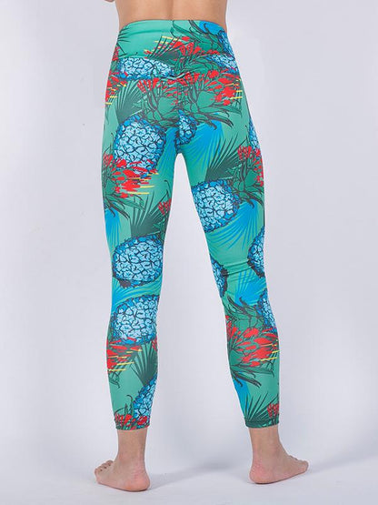 Pineapple Printed Empire Yoga Leggings