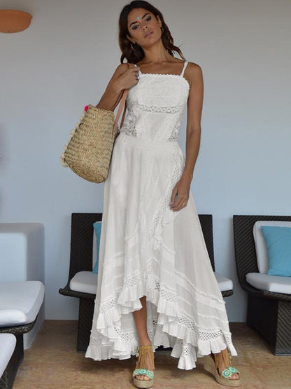 Asymmetric Falbala Hollow Skirt Bottoms