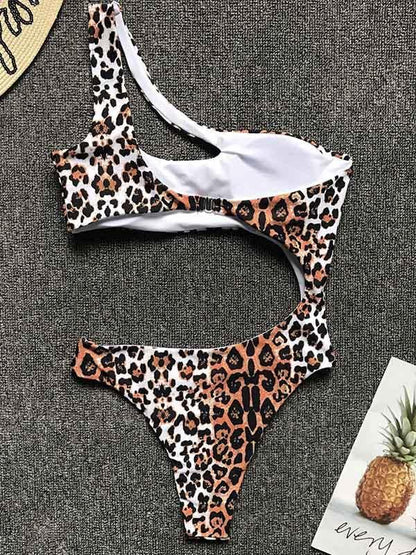 Sexy Cropped Solid One-piece Swimwear