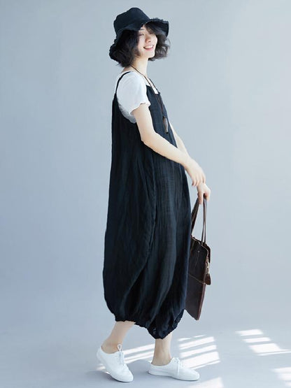 Navy-blue Super Loose Jumpsuits
