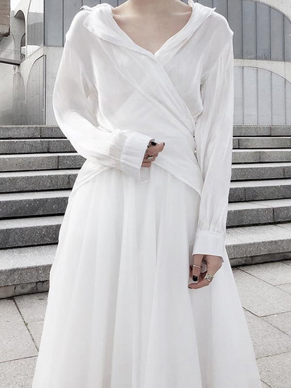 Multi-way to Wear White Soft Blouse