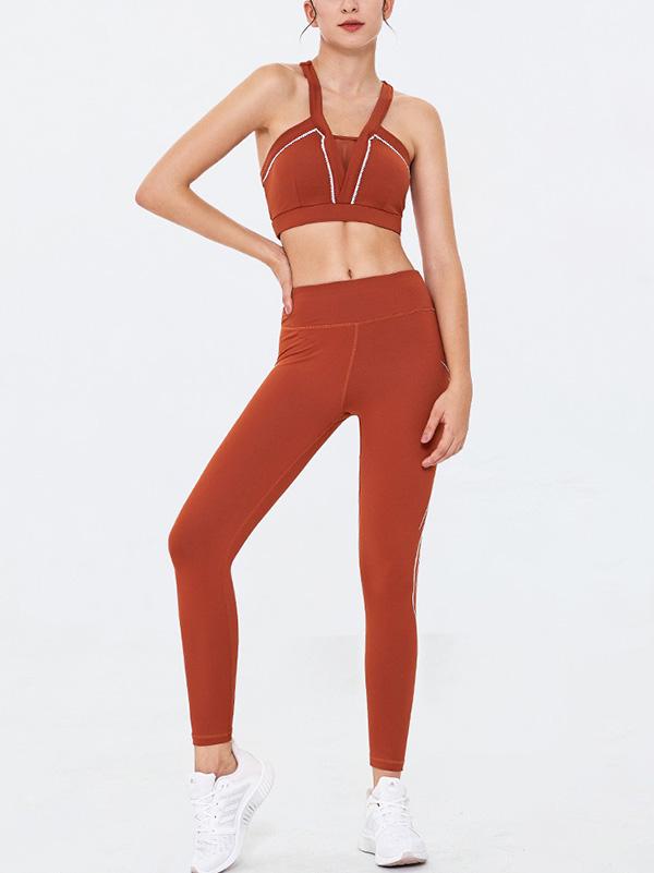 Printed Wrap Backless Yoga Suits