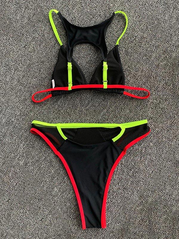 Split-Joint Triangle Split Bikini Swimsuit