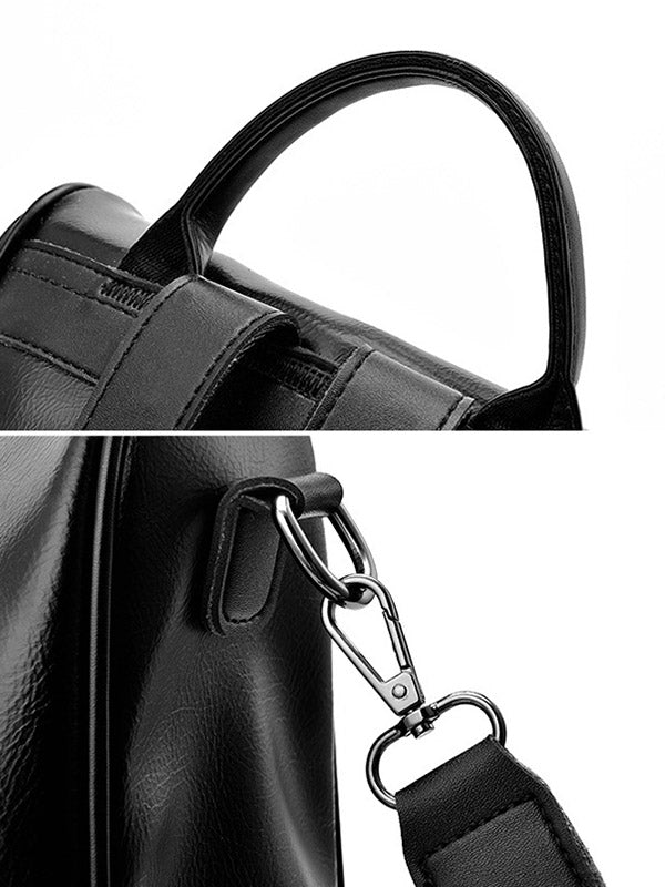 Original Solid Color PU Backpack