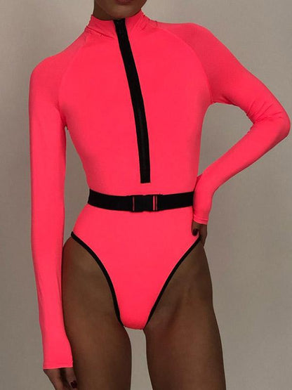 Deep V-Neck Zipper Long Sleeves Wetsuit