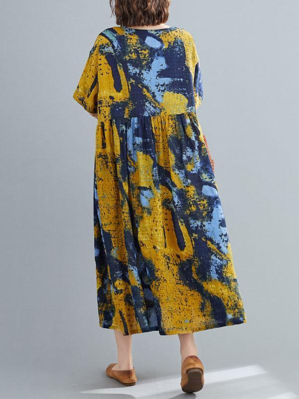 Original Printed Round-Neck Dress