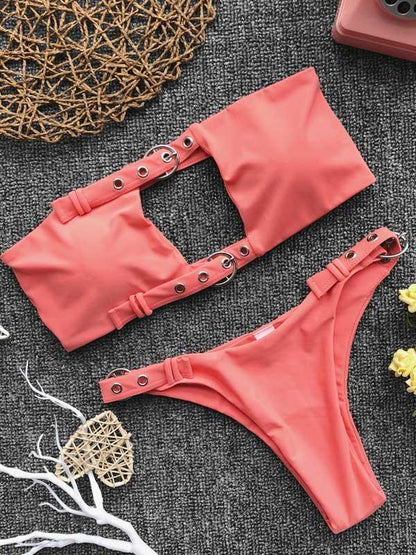Adjustable Buckle Bikinis Swimwear