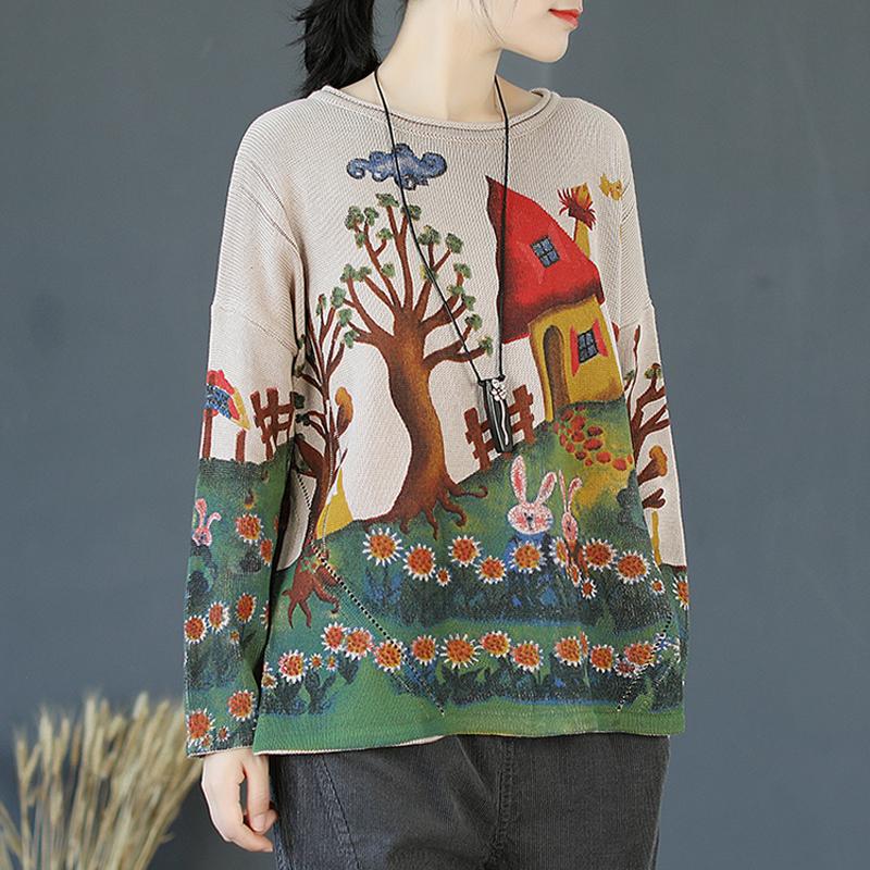 Buykud Print Soft And Comfortable Sweat-Absorbent Breathable Sweater