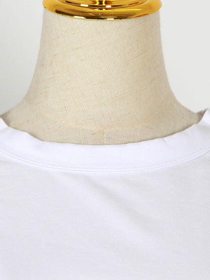 Casual Solid Color Round-Neck Cap Sleeve Vest Tops