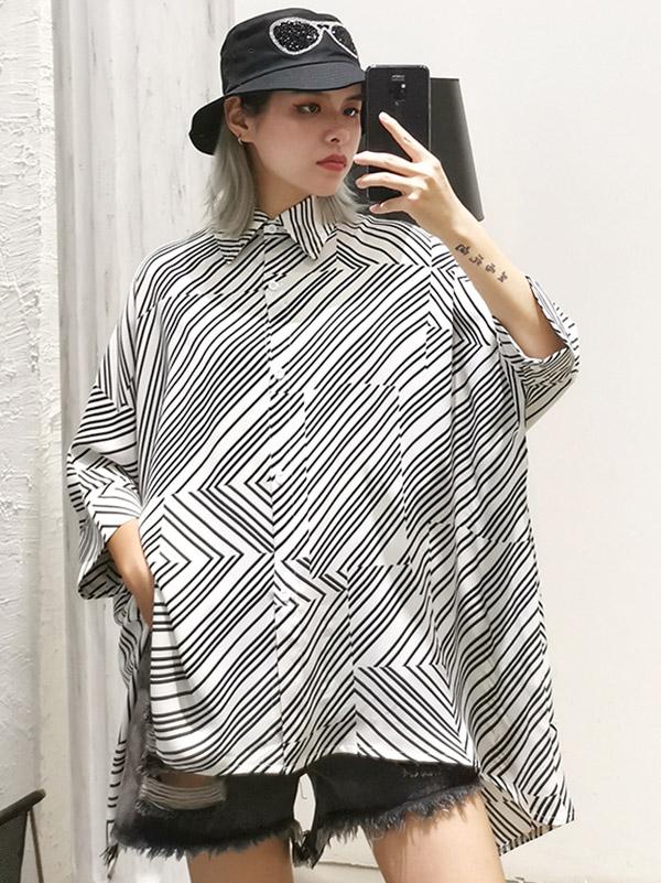 Backless Loose Asymmetric Blouse