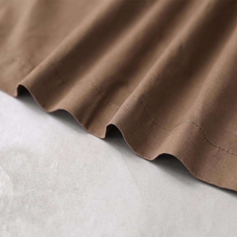 Buykud Literary Casual Pleated Pockets Zipper Trench Coat