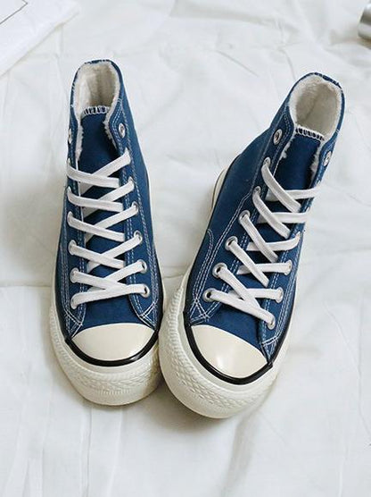 High Top Solid Canvas Sneaker Shoes