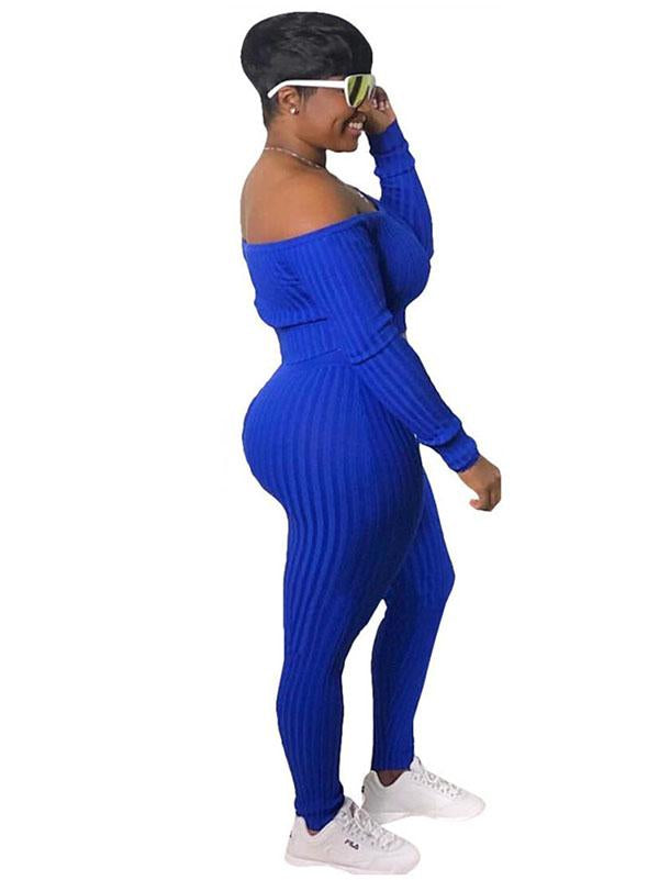 Off-The Shoulder Solid Yoga Suits