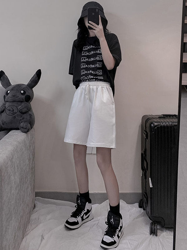 Casual Solid Color Column Wide Leg Shorts