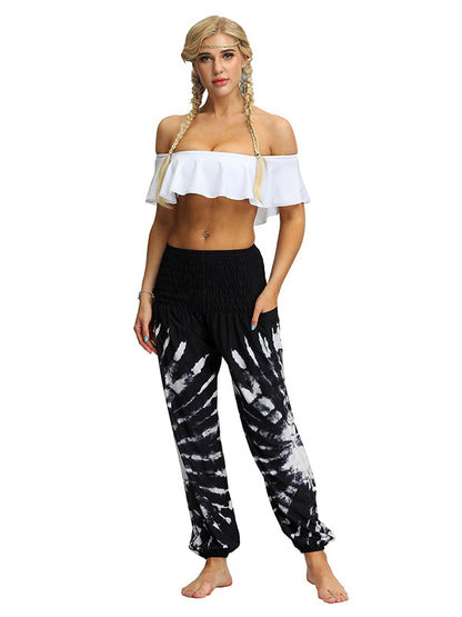 Bohemia Tie-Dyed Elastic Multi-Colored Knickerbockers& Yoga Pants